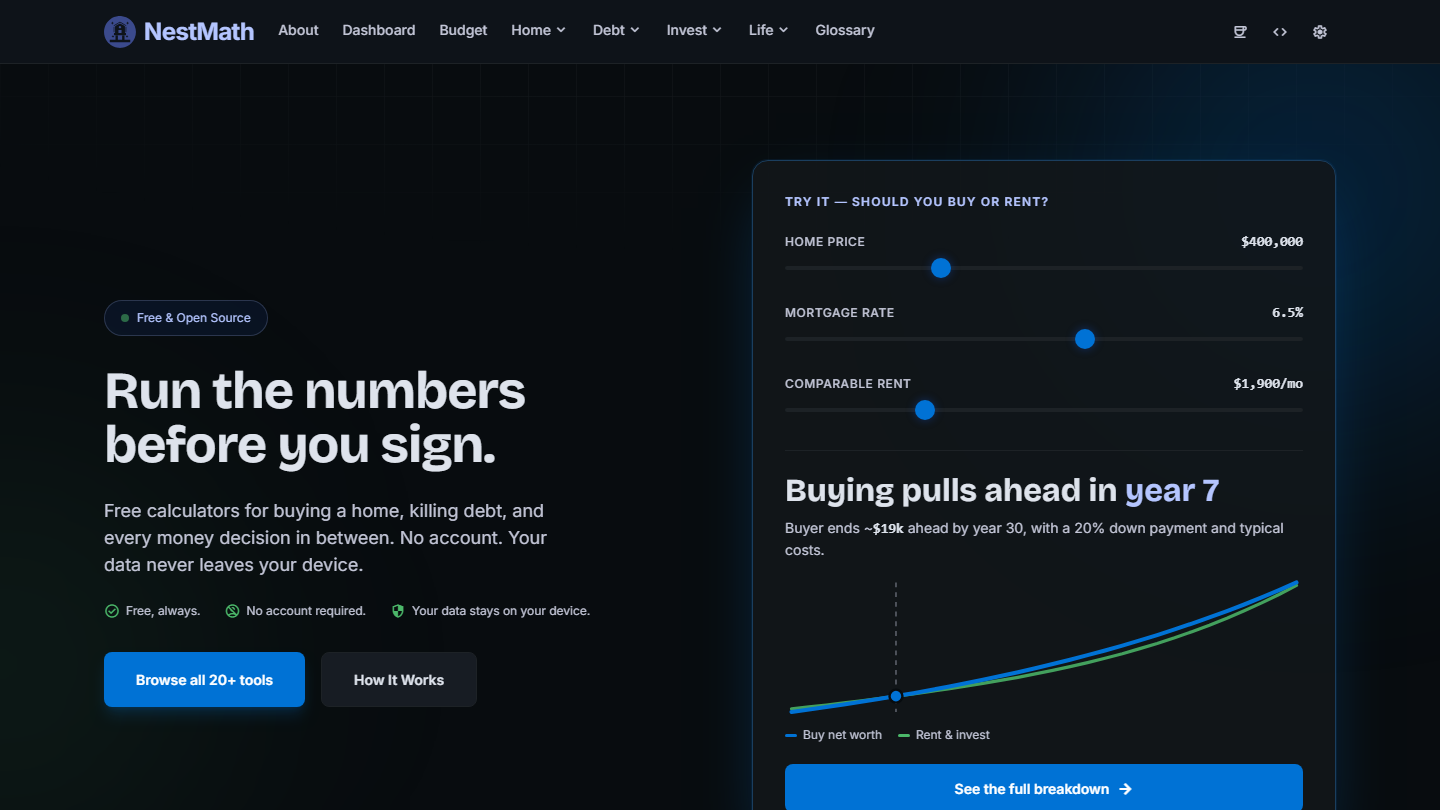 Screenshot of NestMath, a Astro, React, TypeScript project by Payne Kerz